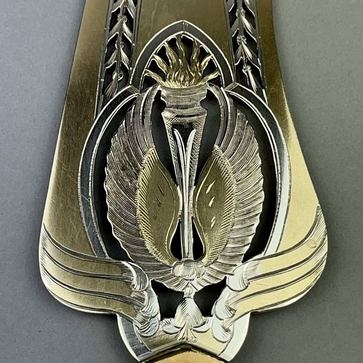 Solid Silver Cutlery Set By Ravinet d'Enfert In Paris.-photo-2