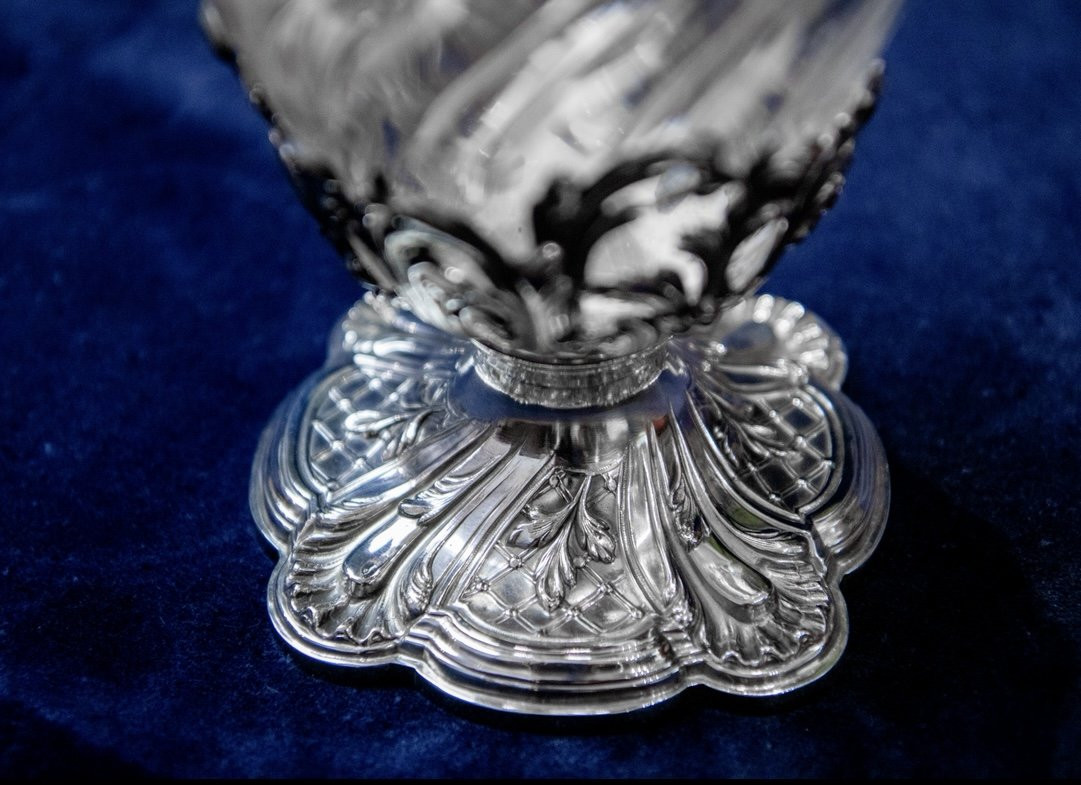 Ewer In Solid Silver And Crystal. -photo-2