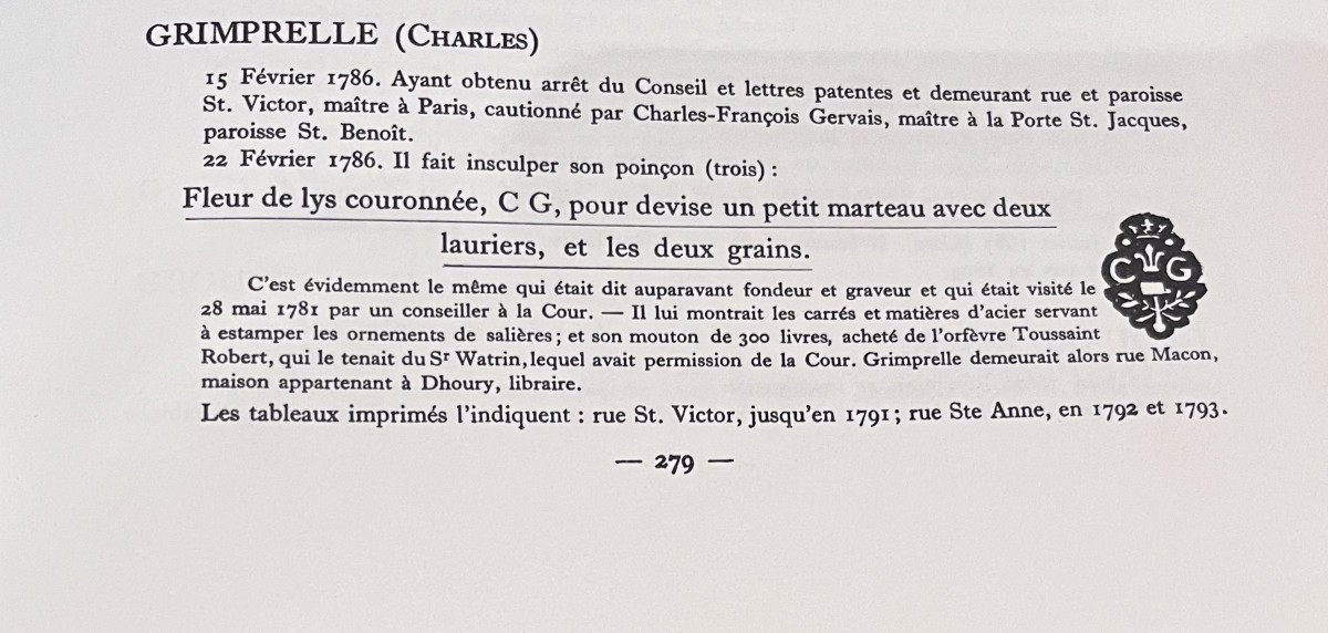 Moutardier en argent massif, d'époque Louis XVI à Paris par Grimpelle.-photo-5