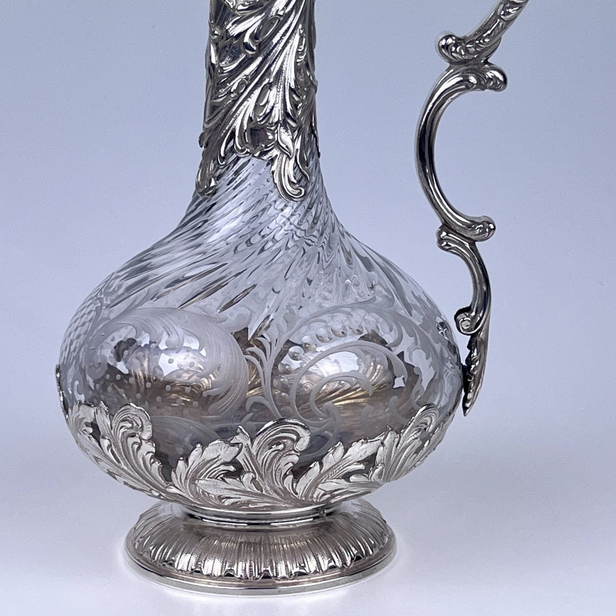 Ewer In Crystal And Solid Silver, Paris Late 19th - Early 20th Century.-photo-3