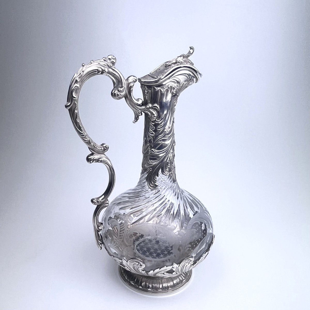Ewer In Crystal And Solid Silver, Paris Late 19th - Early 20th Century.
