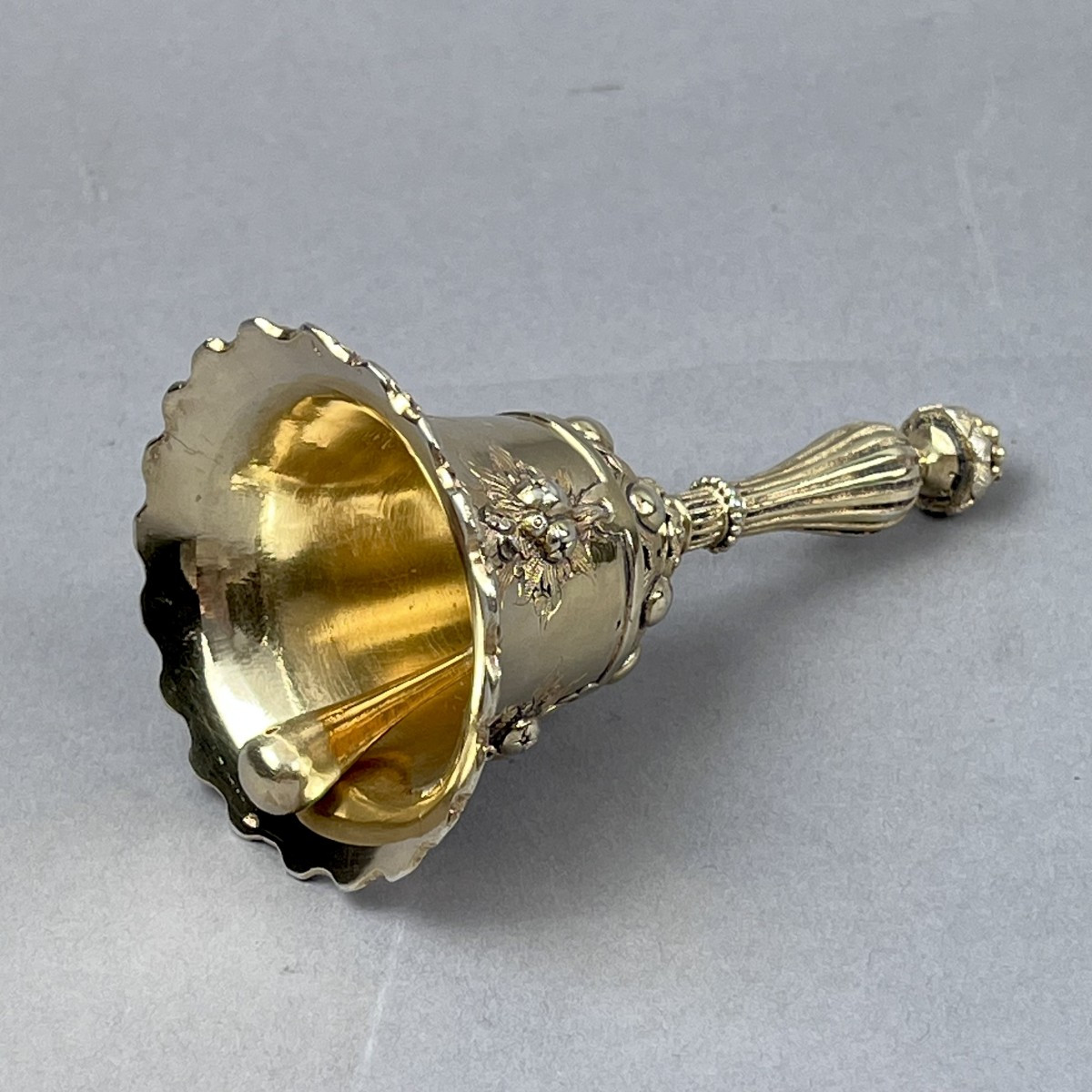 Small Silver-gilt Bell By Favier In Lyon, 19th Century.-photo-4