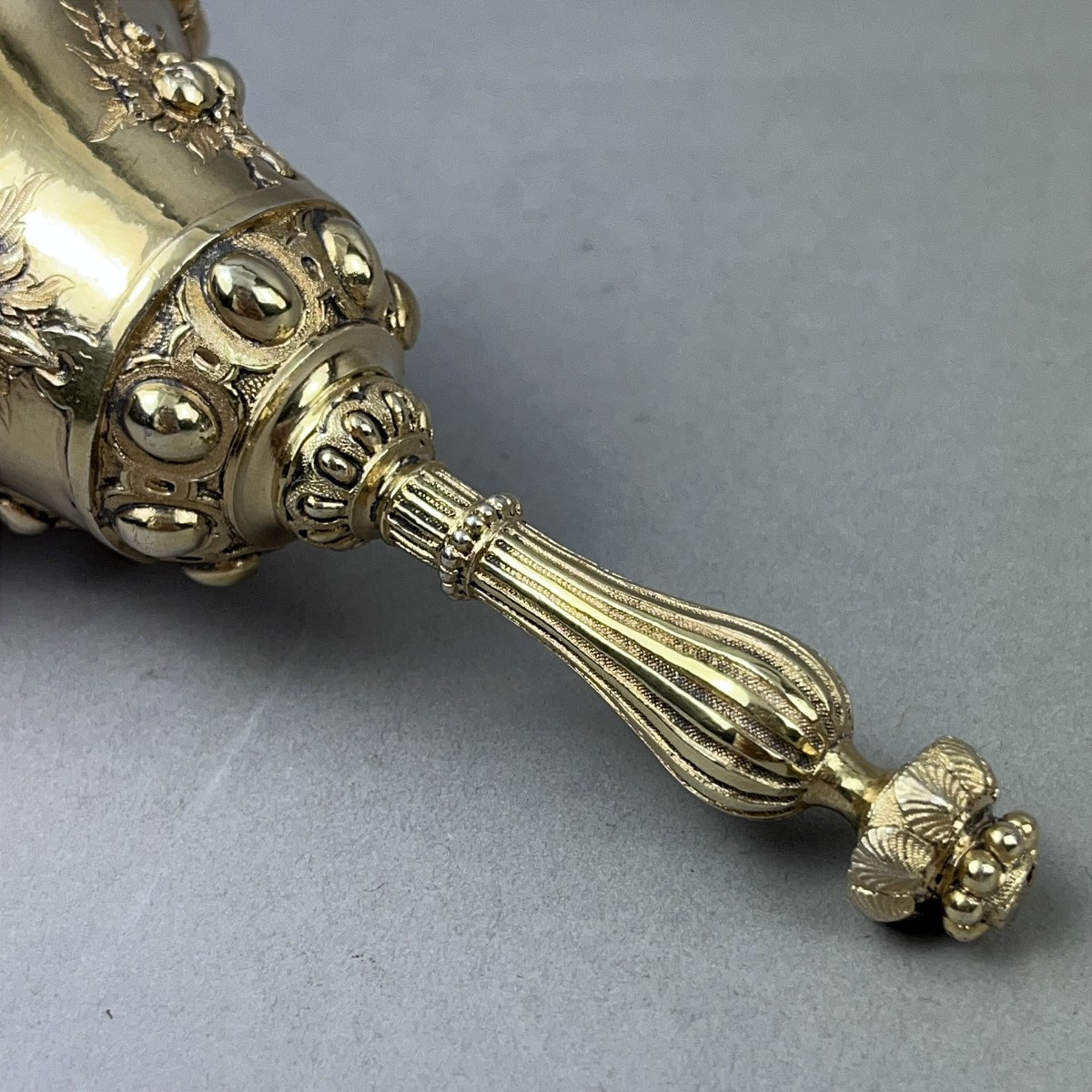 Small Silver-gilt Bell By Favier In Lyon, 19th Century.-photo-1