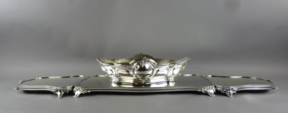 Solid Silver Planter By Wolfers - Brussels.-photo-4