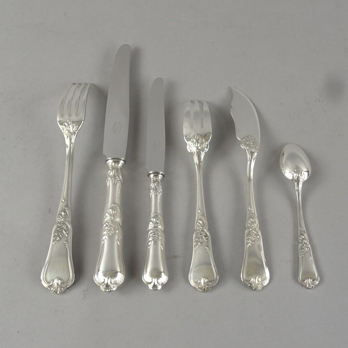 Solid Silver Menagere In The Louis XV Style - Boulenger In Paris.-photo-2