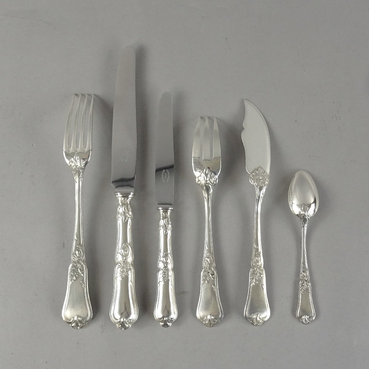 Solid Silver Menagere In The Louis XV Style - Boulenger In Paris.-photo-3