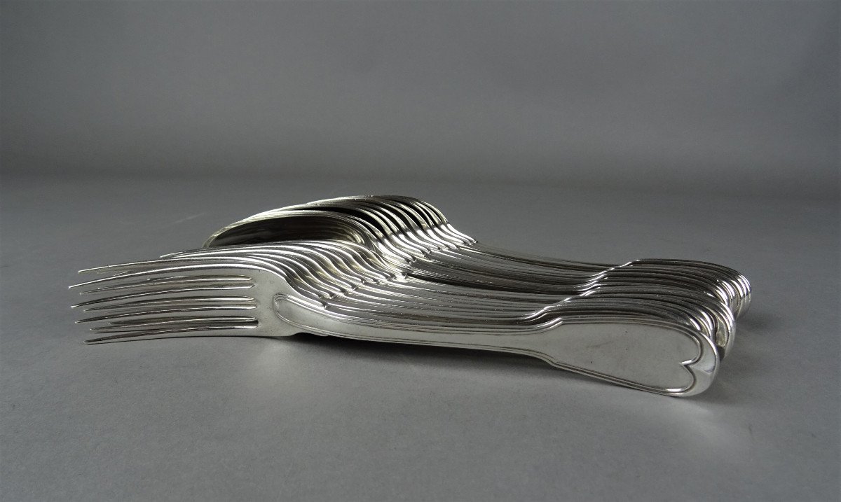 Couverts de table en argent,  Paris 1785.-photo-2