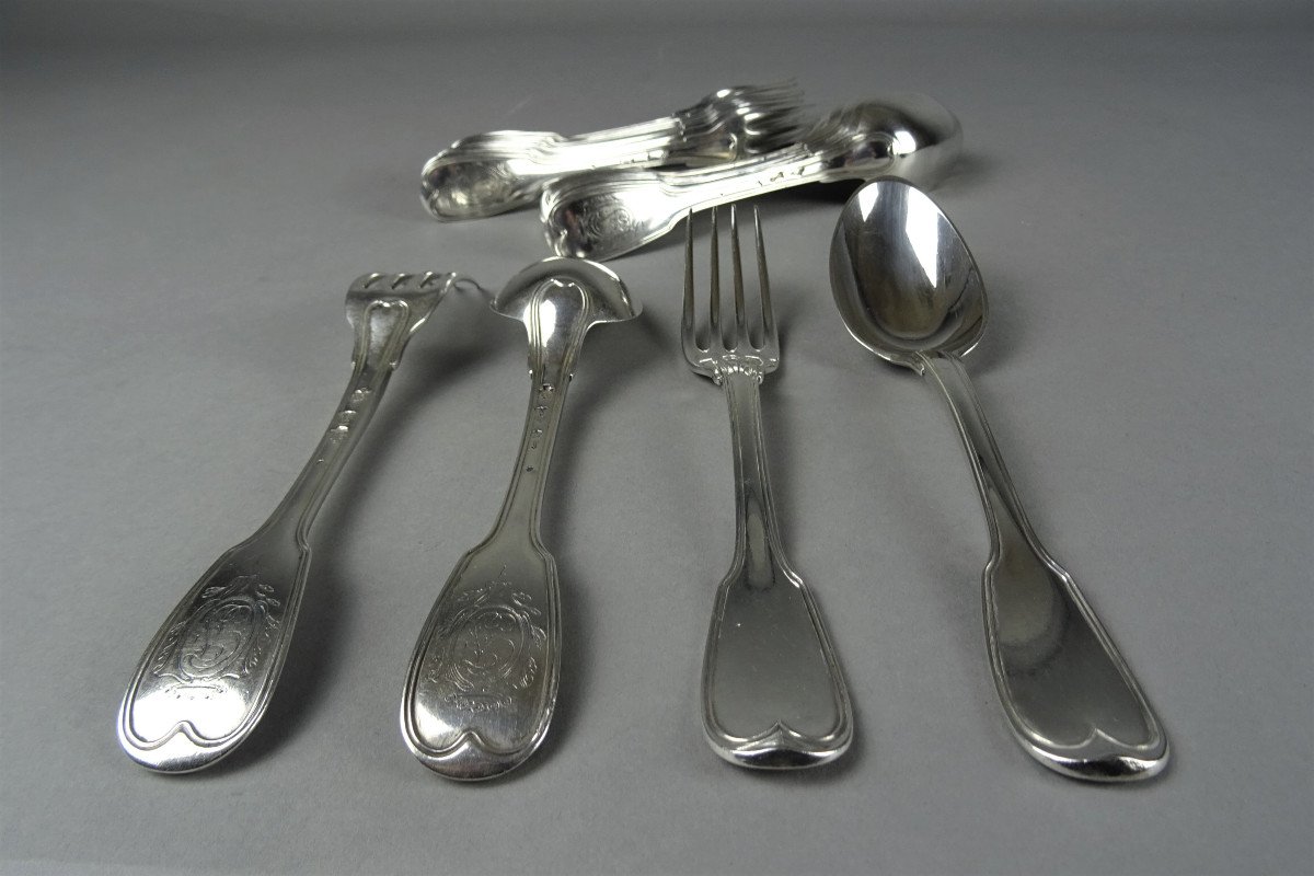 Couverts de table en argent,  Paris 1785.-photo-4