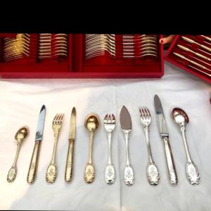 Silver And Vermeil Cutlery Set, By Linzeler And Puiforcat