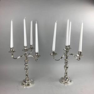 Sterling Silver Candlesticks By Odiot In Paris.