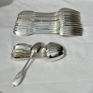 Solid Silver Cutlery By Caron In Paris.