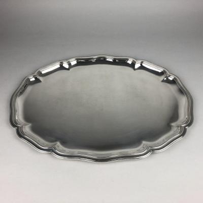 Silver Serving Tray, By Hénin In Paris.