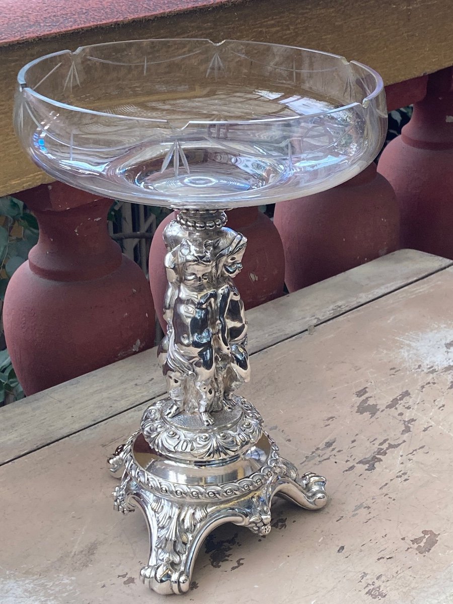 Centre De Table Bronze Argenté 