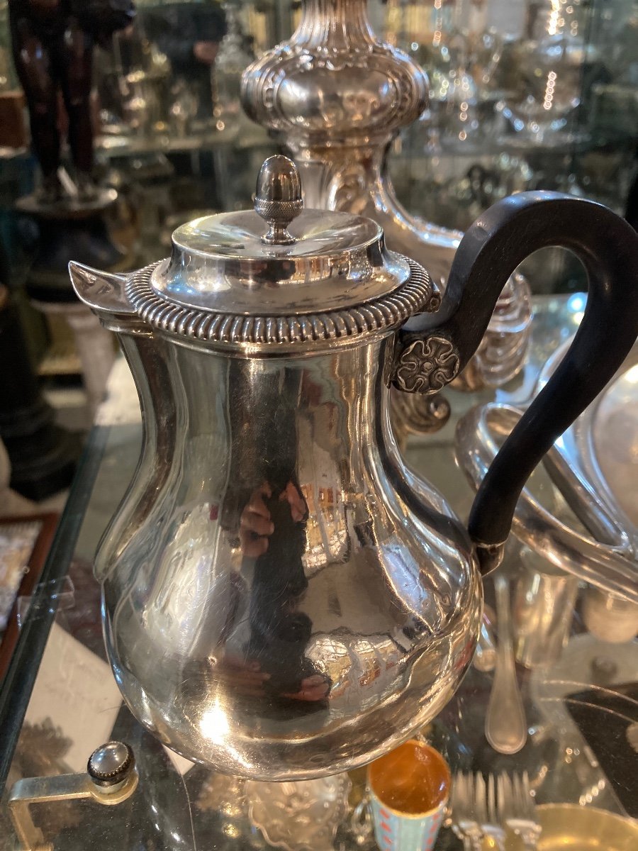 Coffee Pot In Sterling Silver Old Man Hallmark Restoration-photo-2