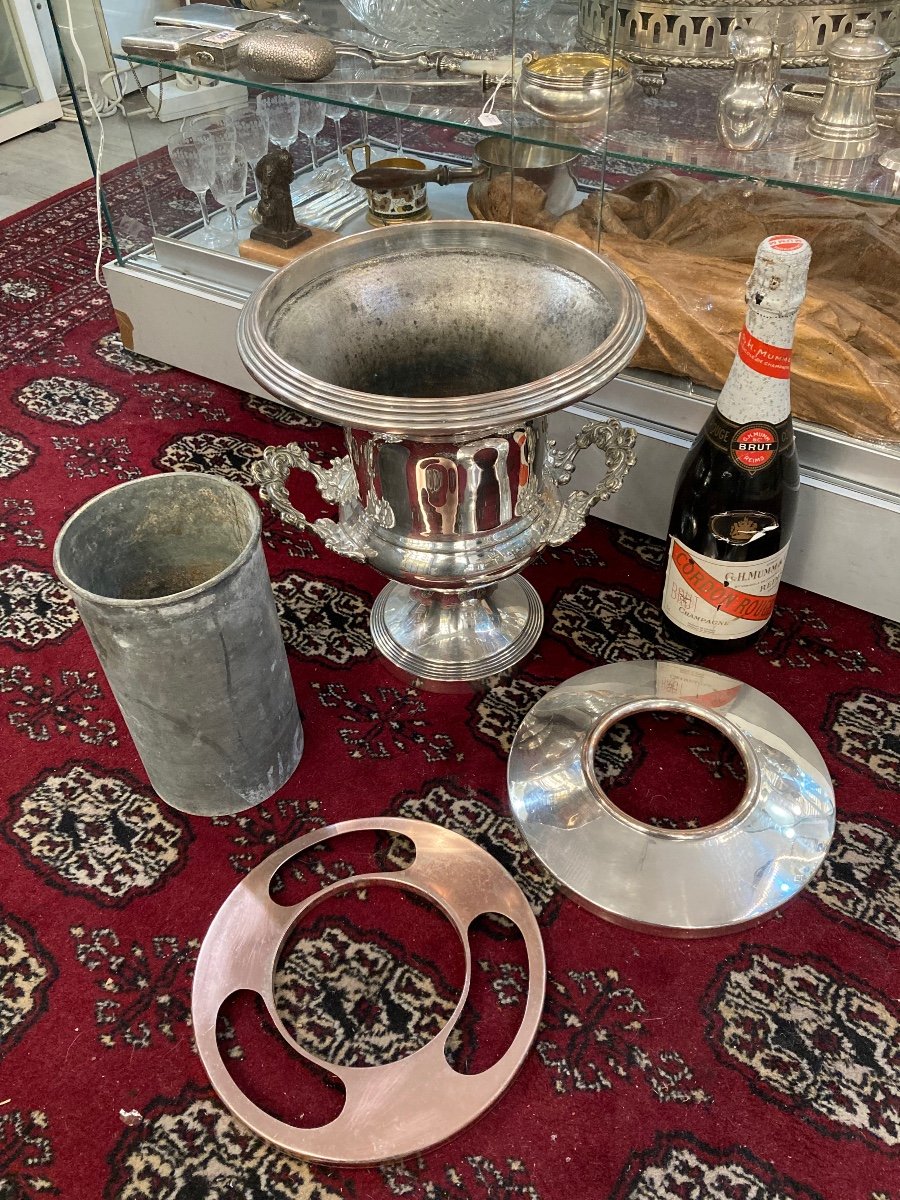 Silver Metal Champagne Bucket-photo-2