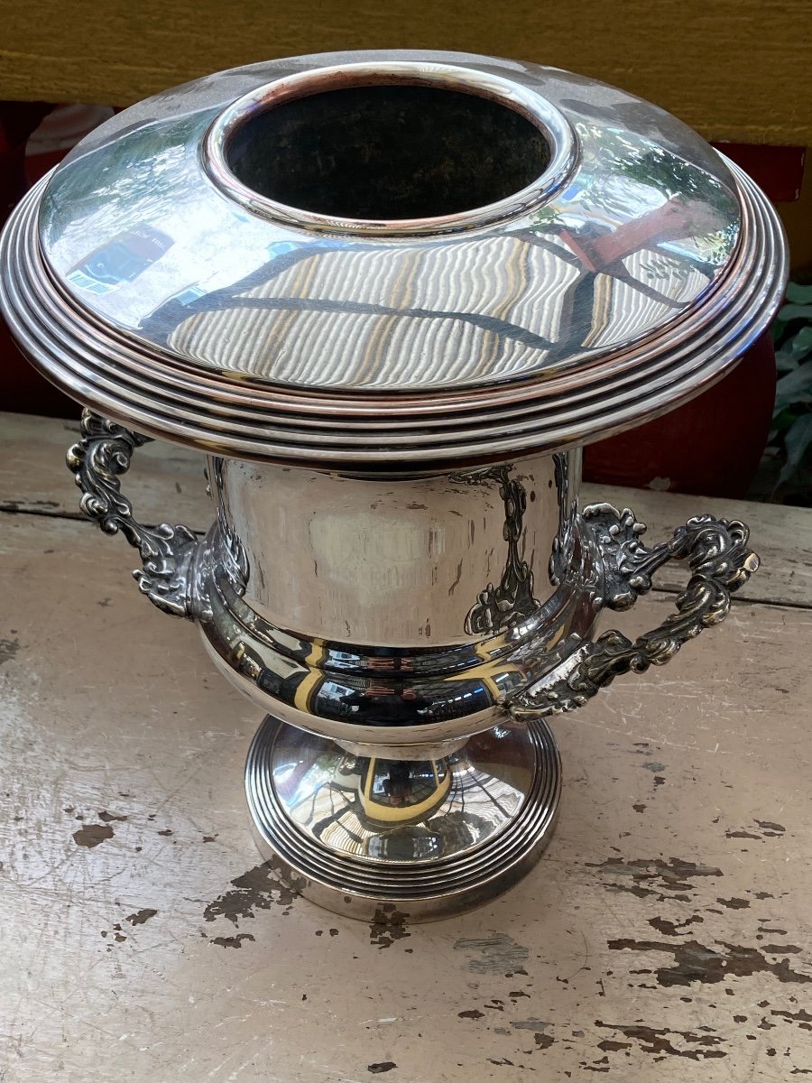 Silver Metal Champagne Bucket-photo-5