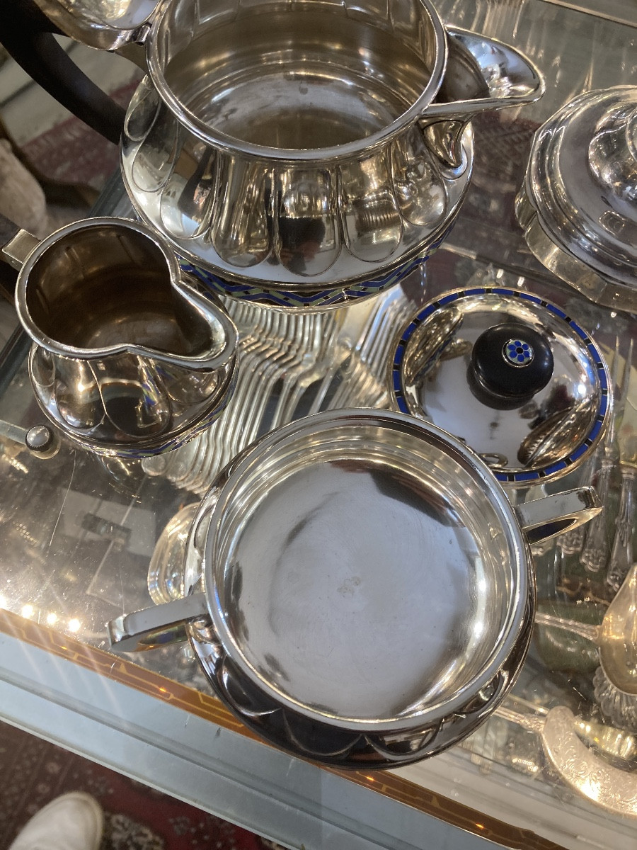 Très Rare Service à Thé (3 Pièces) émaillé-photo-1