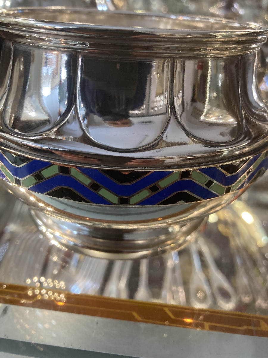 Très Rare Service à Thé (3 Pièces) émaillé-photo-3