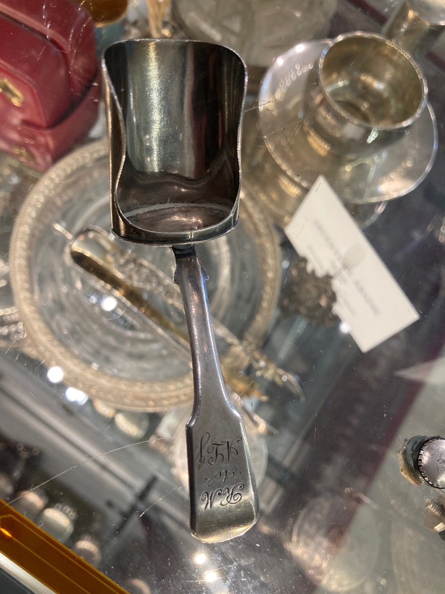 Cuillère à Servir Le Thé Anglaise Argent Massif