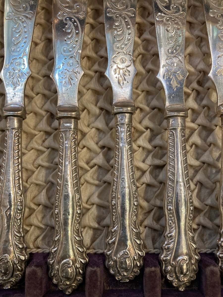 English Sterling Silver Fish Cutlery -photo-2