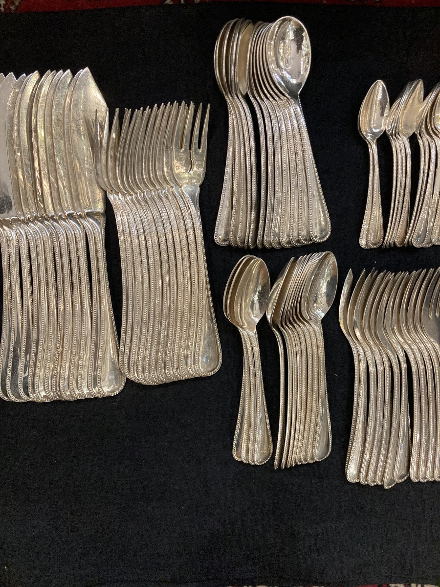 Complete Louis XVI Pearl Cutlery Set-photo-3
