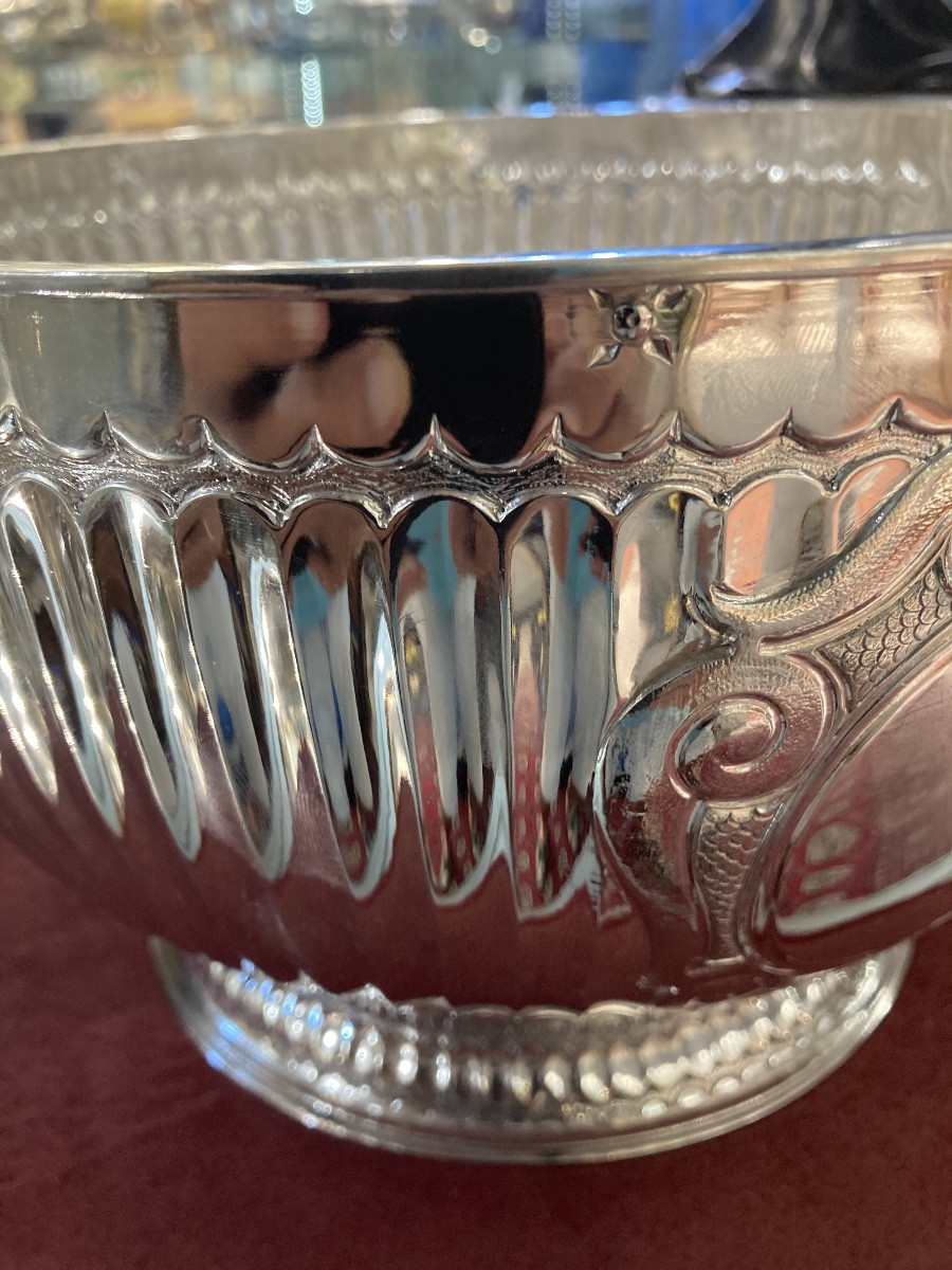English Solid Silver Cooler-photo-8