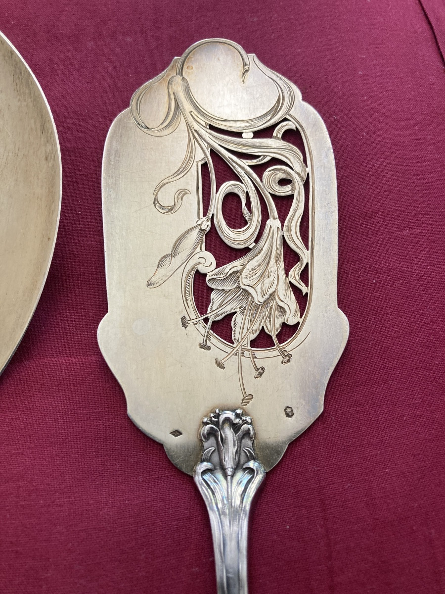 Minerve Art Nouveau Ice Cream Service And Pie Server-photo-3