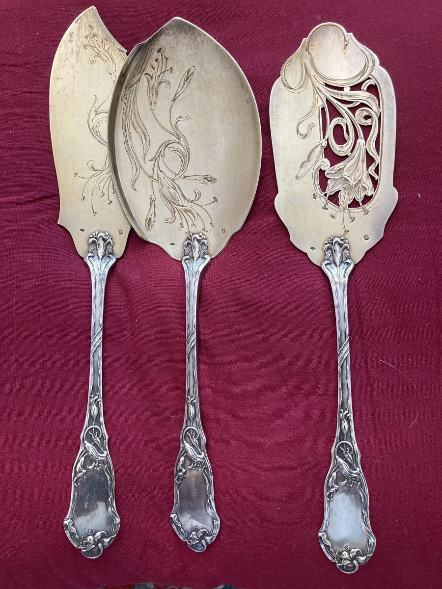 Minerve Art Nouveau Ice Cream Service And Pie Server