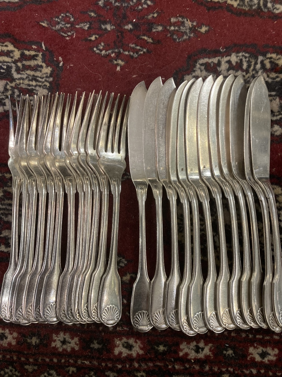 Christofle Vendome Fish Cutlery 