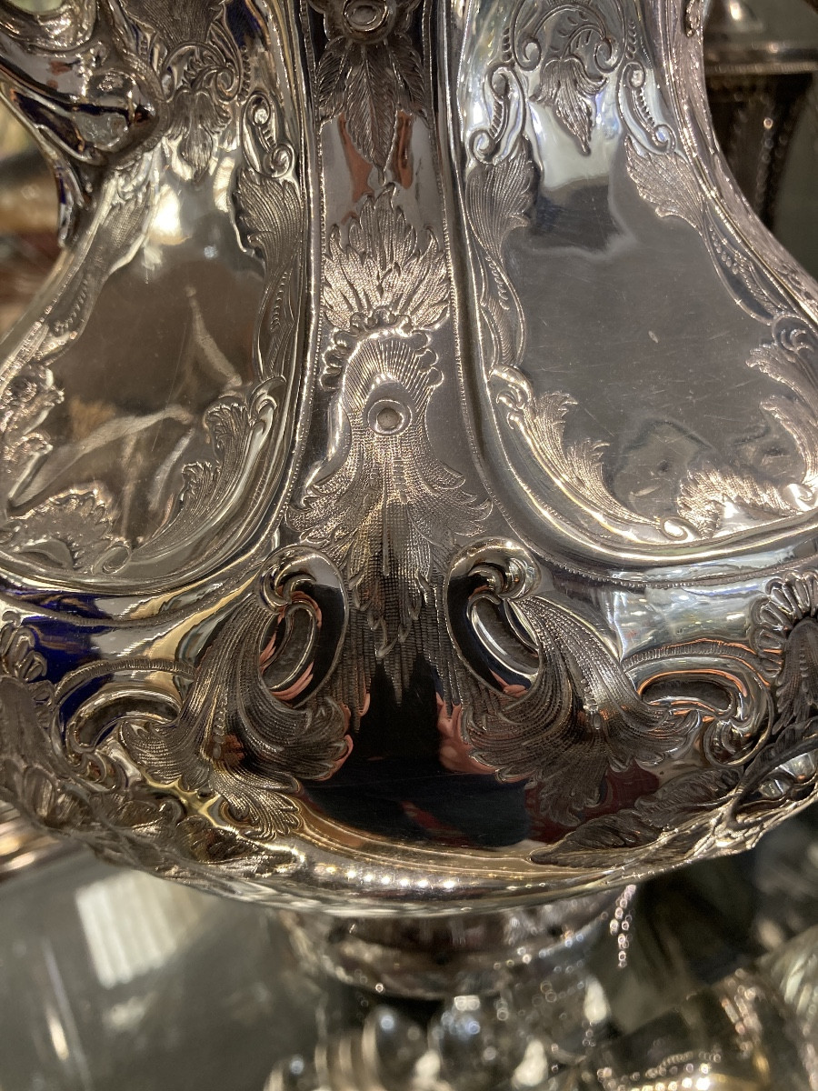 Théière en metal argenté 19e Anglaise-photo-3