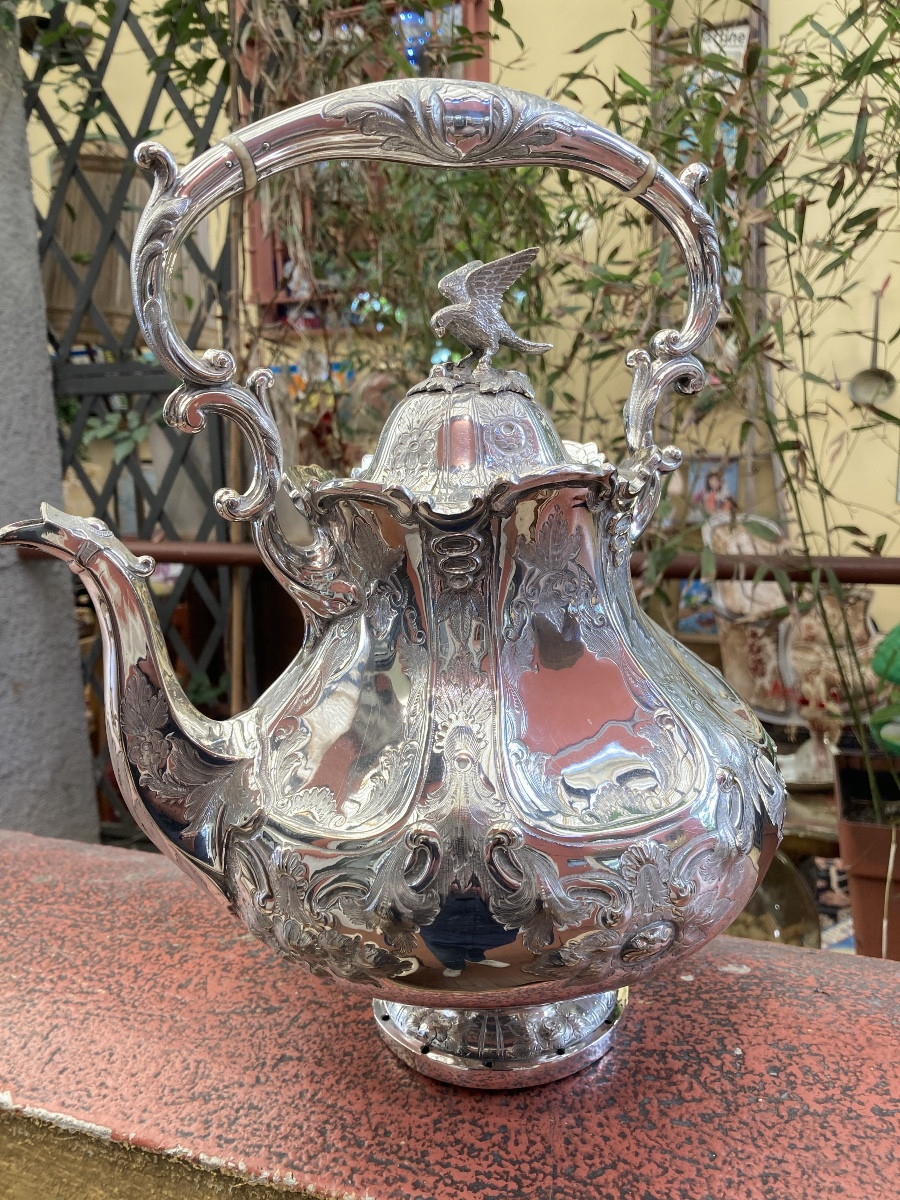 Théière en metal argenté 19e Anglaise-photo-4