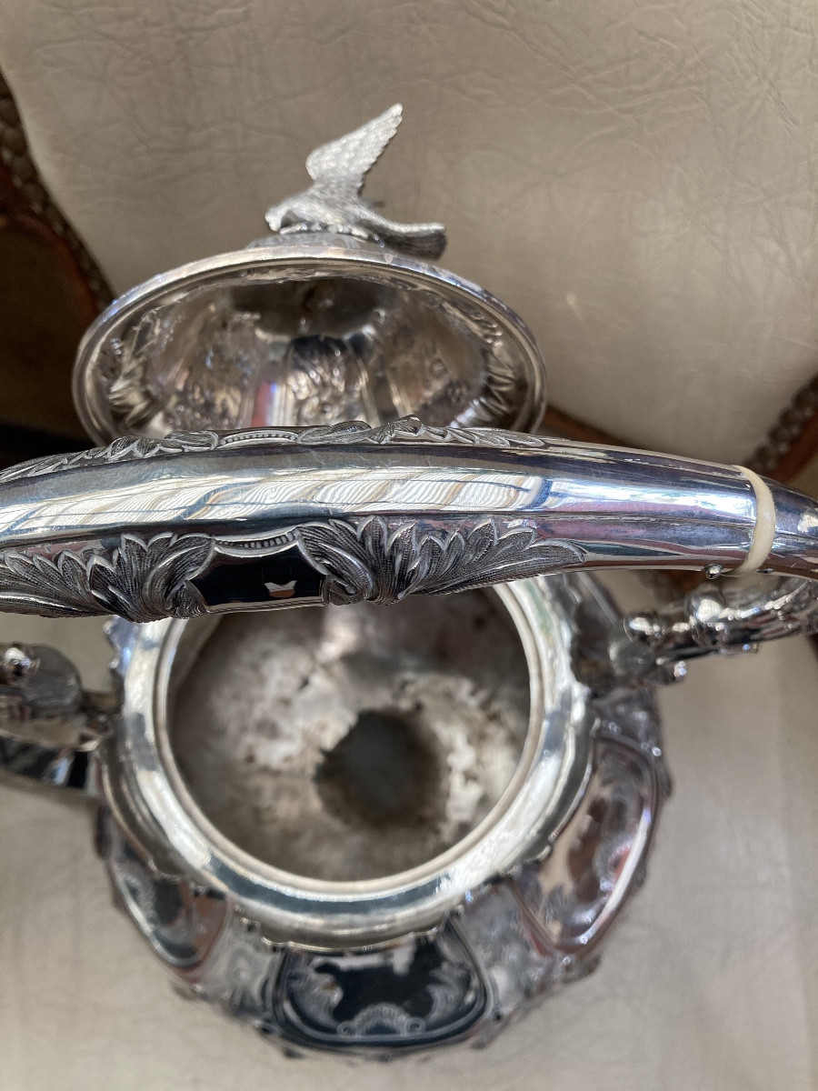 Théière en metal argenté 19e Anglaise-photo-1