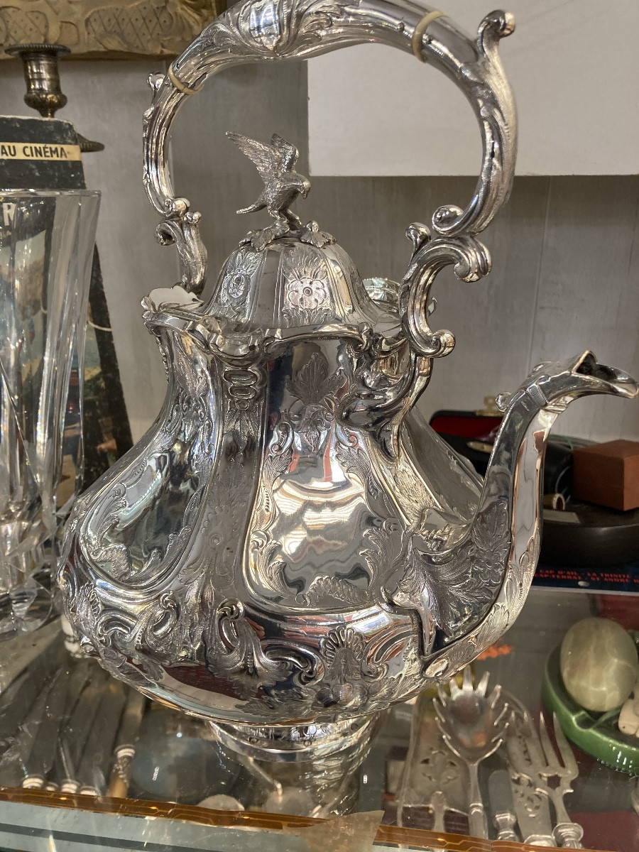 Théière en metal argenté 19e Anglaise-photo-7