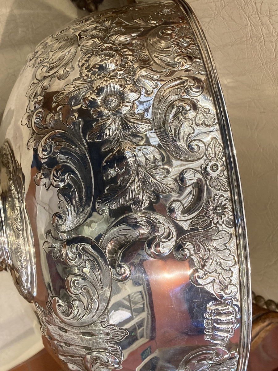 English Solid Silver Salad Bowl -photo-6