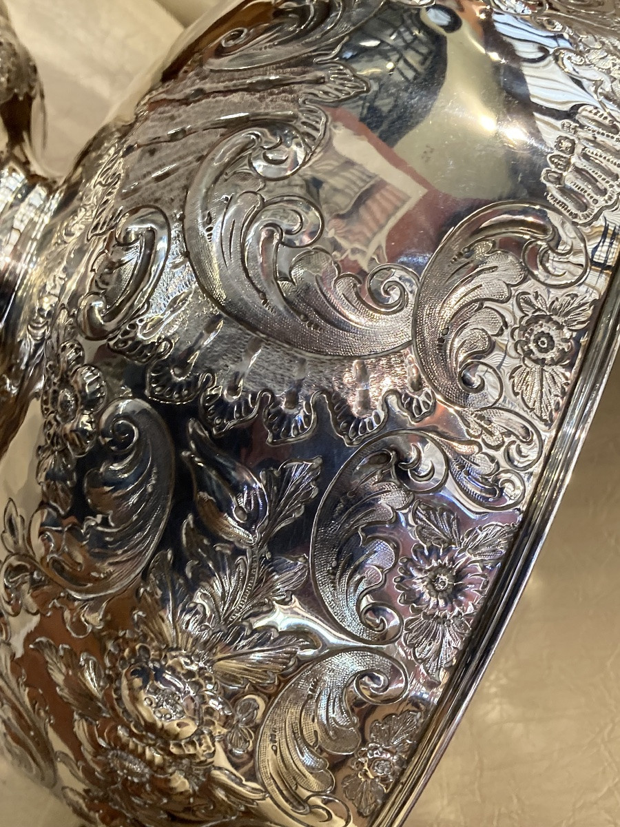 English Solid Silver Salad Bowl -photo-7