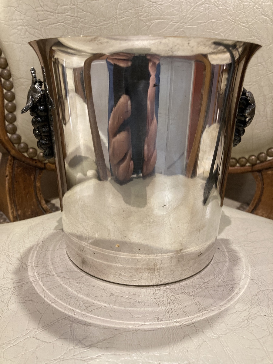 Champagne Bucket With Ice Bucket, Handles, Bunches Of Grapes -photo-3