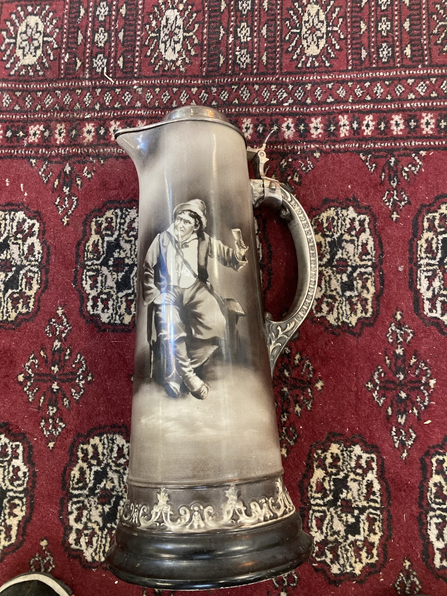 Pichet à bière couvercle argent sterling-photo-8
