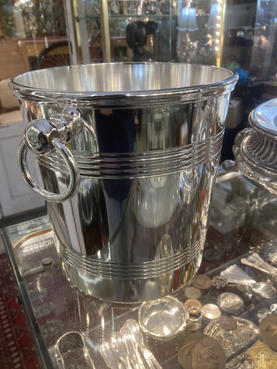 Art Deco Champagne Bucket Signed Ercuis-photo-3