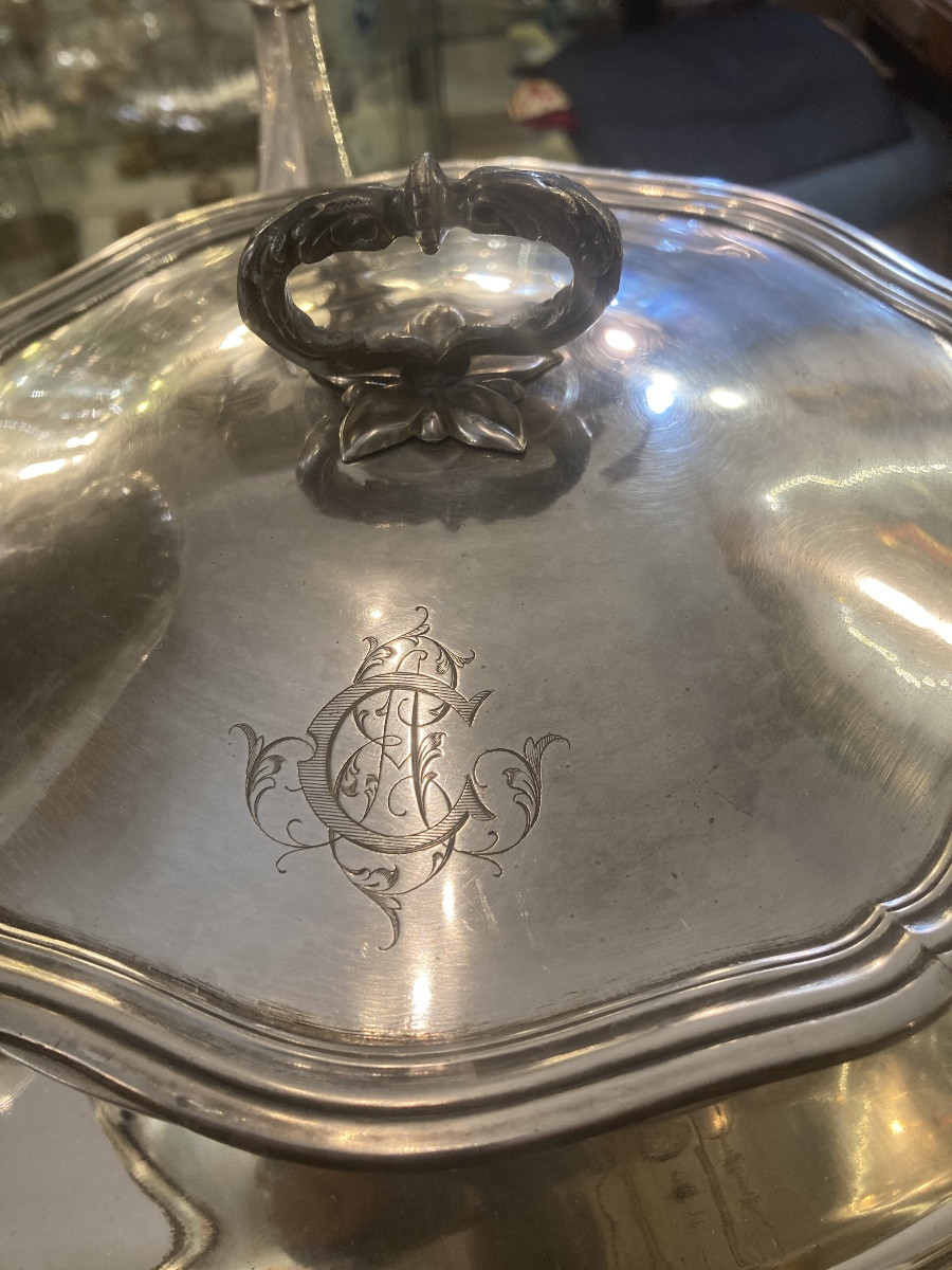 Vegetable Dish, 19th Century, Silver-plated Metal -photo-2