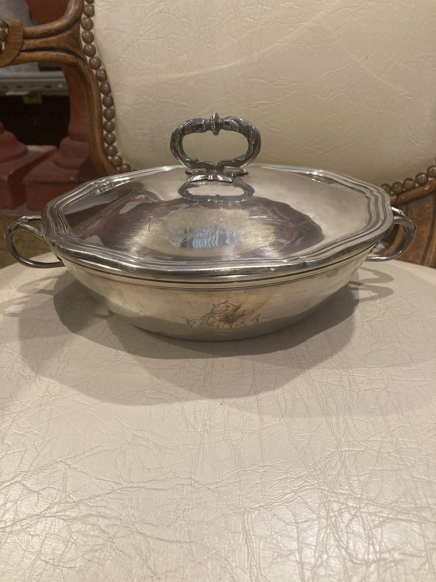 Vegetable Dish, 19th Century, Silver-plated Metal -photo-1