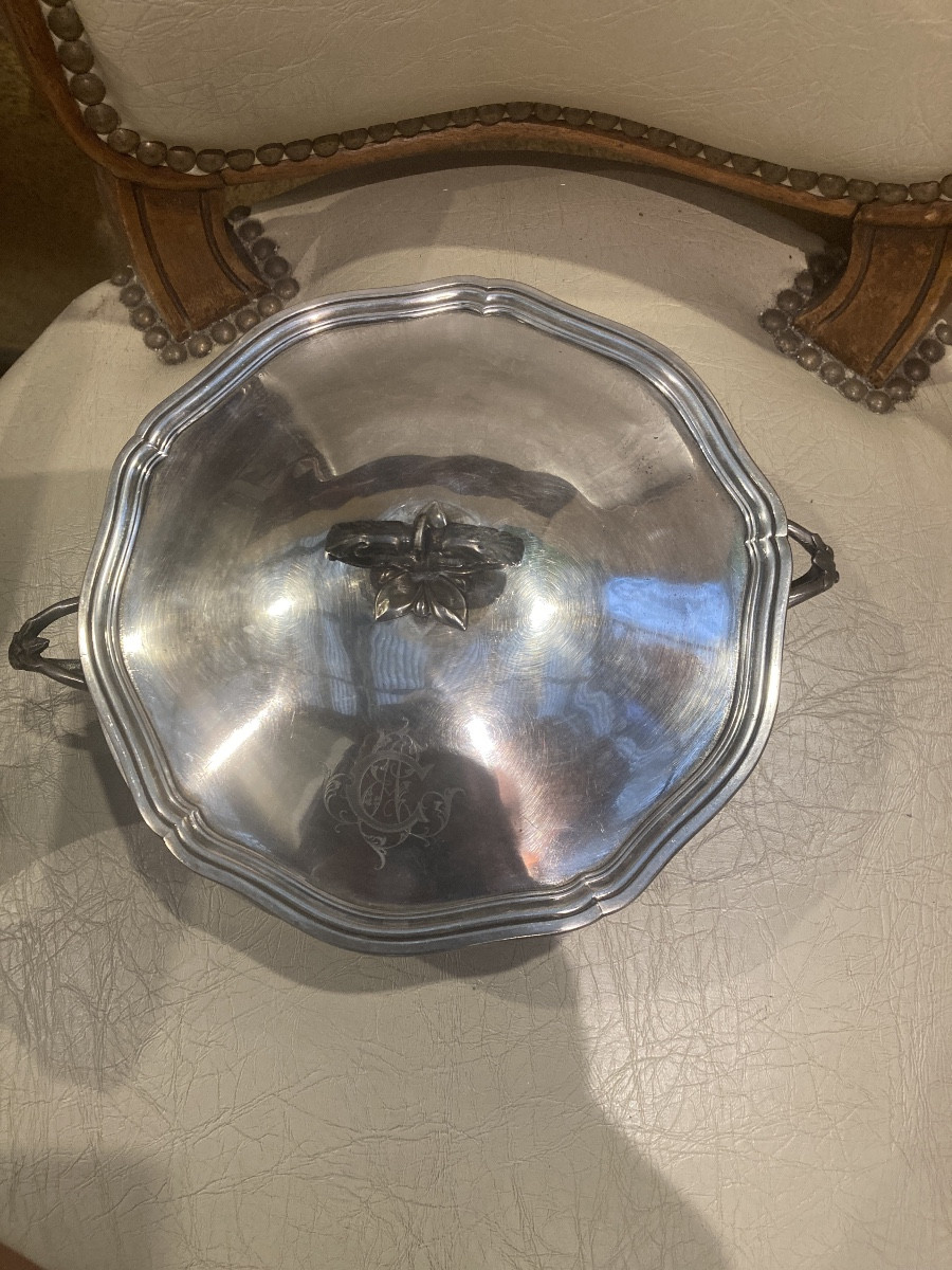 Vegetable Dish, 19th Century, Silver-plated Metal -photo-2