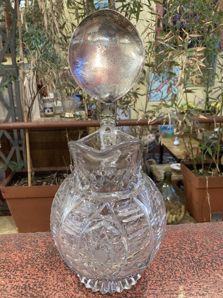 Spanish Crystal And Sterling Silver Decanter -photo-4