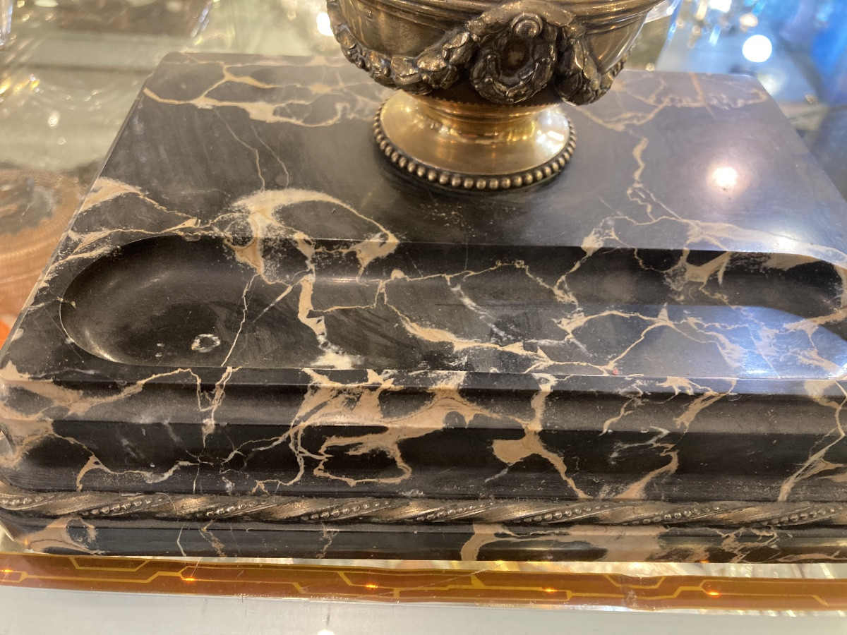 Vermeil Inkwell With Marble Base, Boin Taburet -photo-1