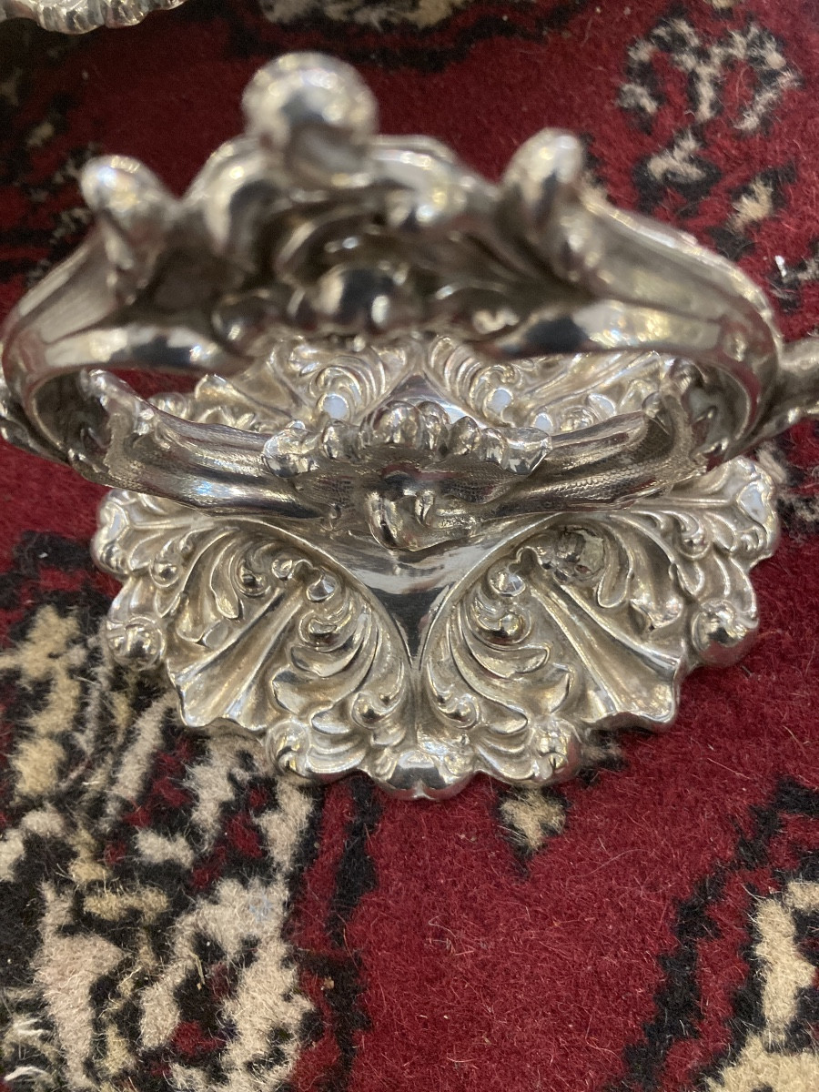 Légumier métal argenté anse amovible -photo-6