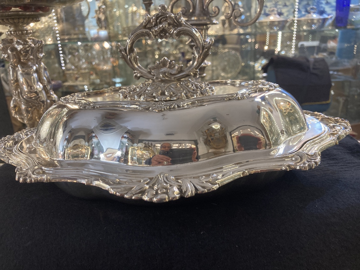 Légumier métal argenté anse amovible 