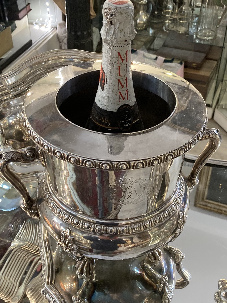 Seau à champagne métal argenté -photo-1
