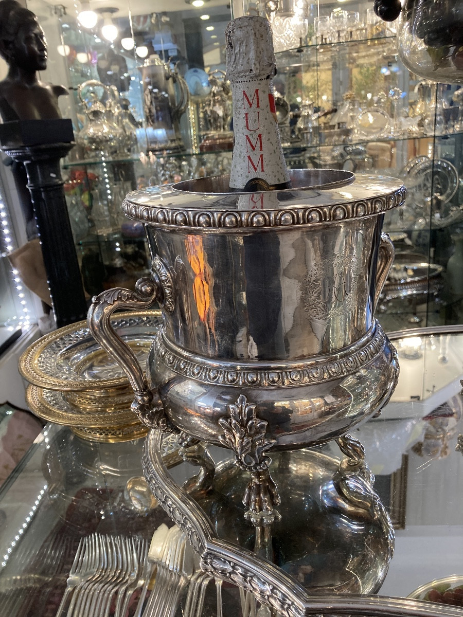 Seau à champagne métal argenté -photo-8