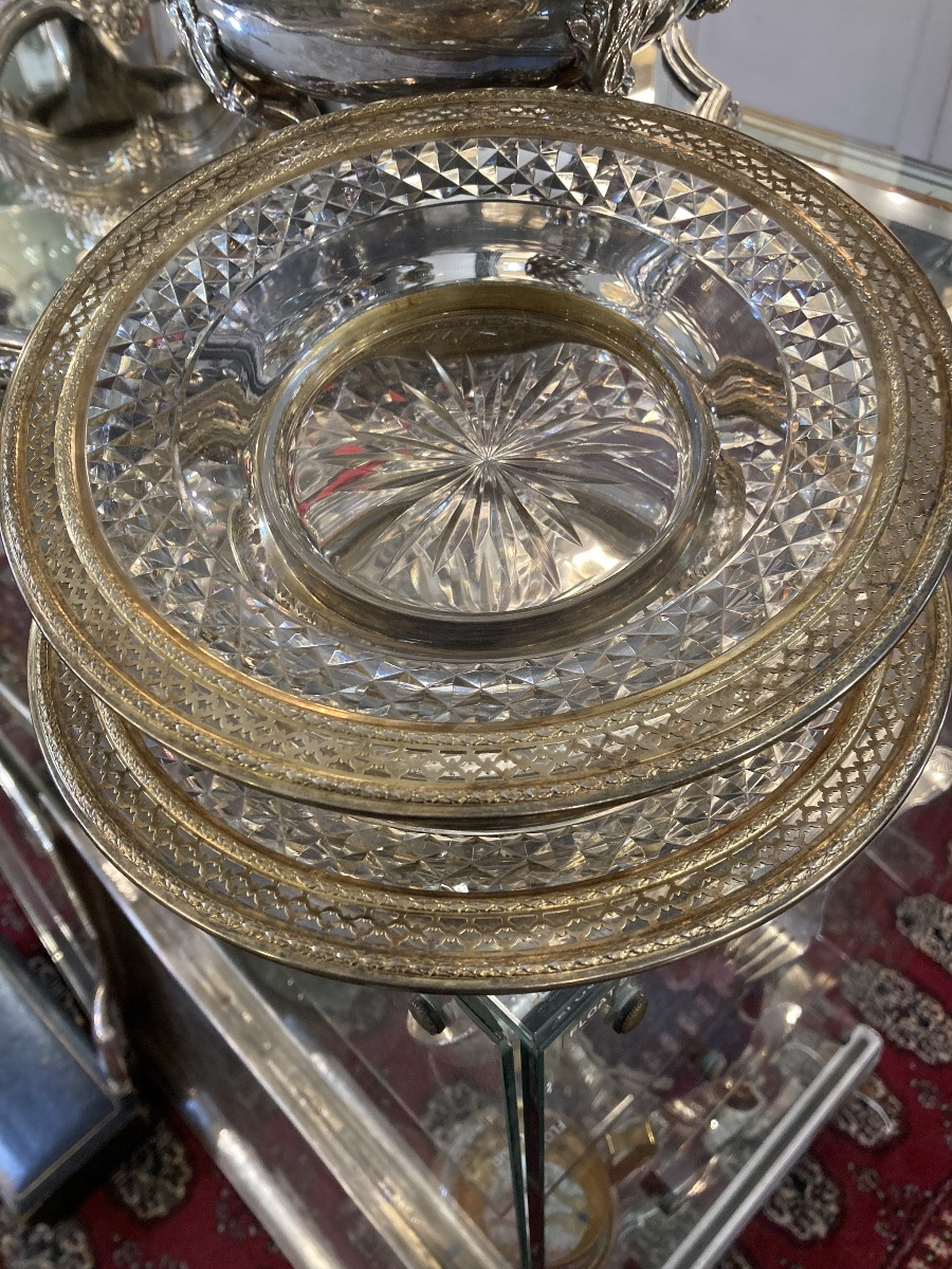 Paire de presentoirs à gateaux Vermeil -photo-2