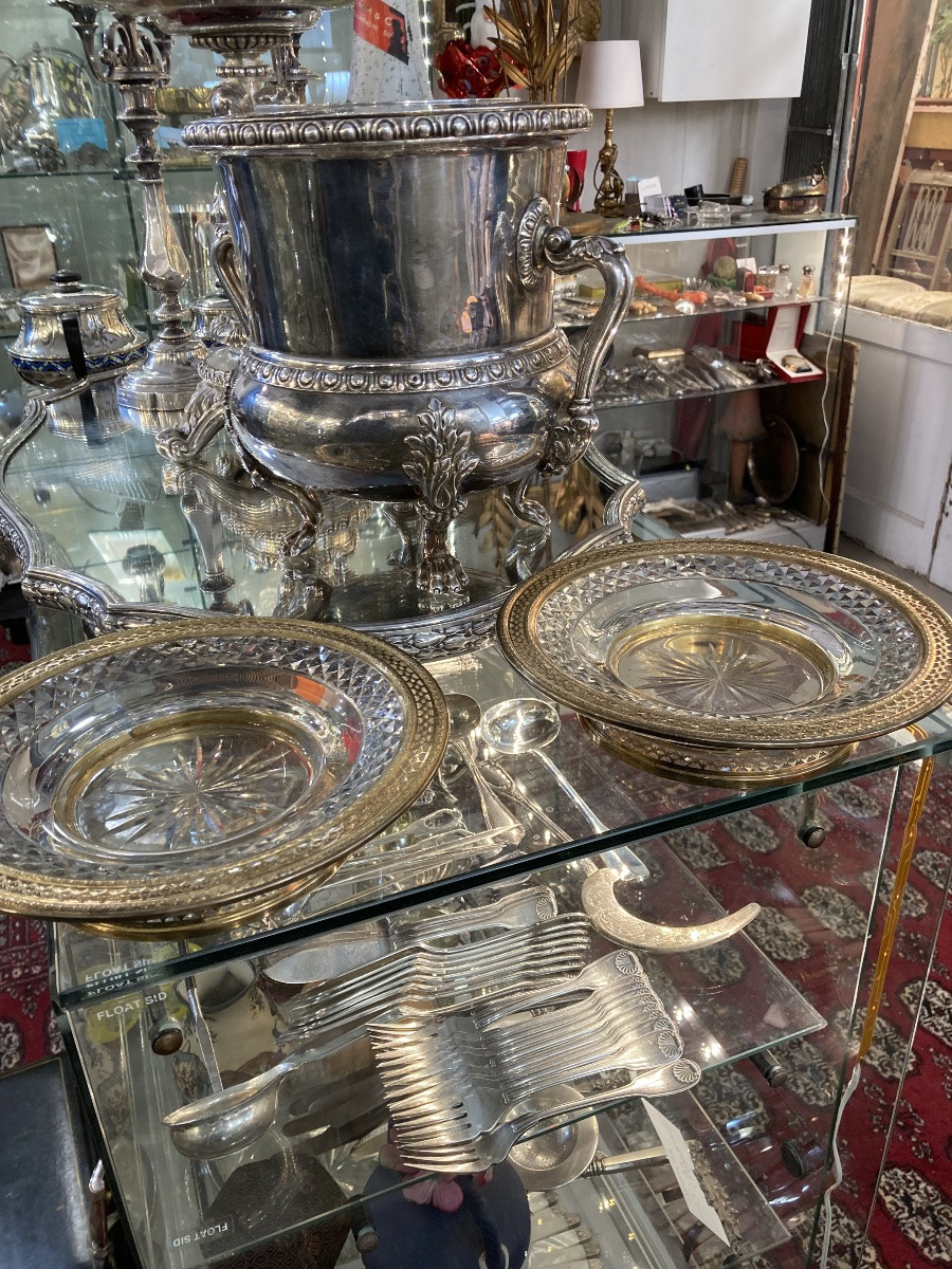 Paire de presentoirs à gateaux Vermeil -photo-3