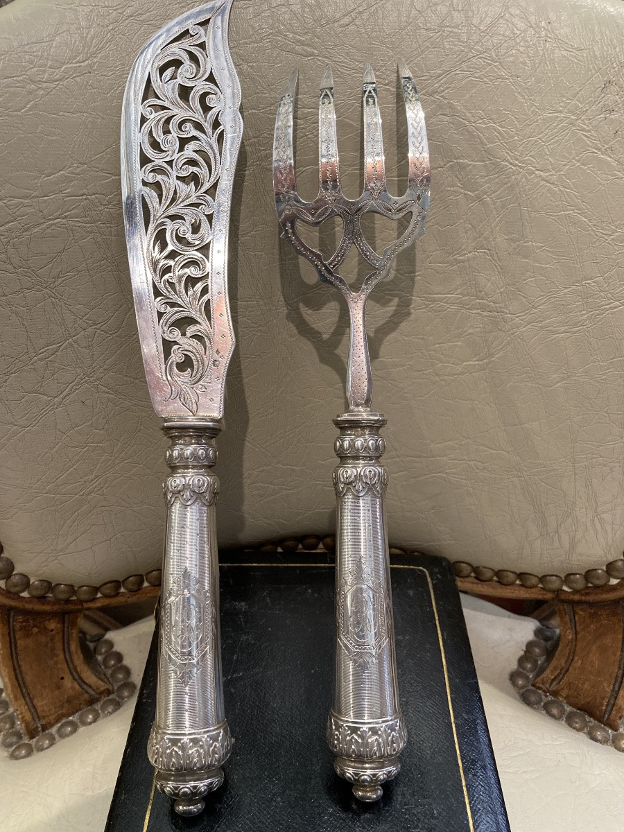 Fish Service, Napoleon III Silver, Minerva-photo-5